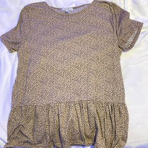 Cheetah Print Flared Tee Sz L